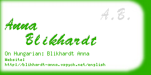 anna blikhardt business card